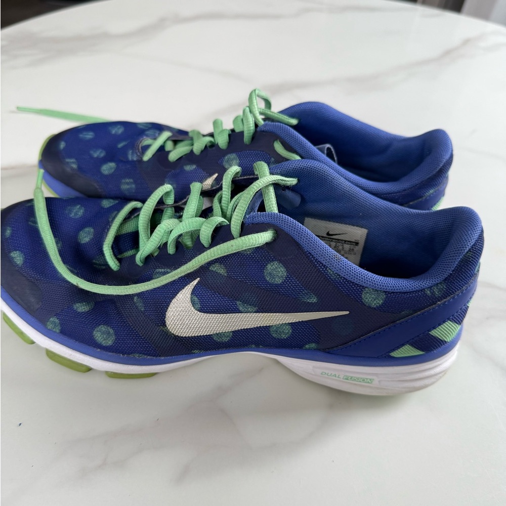 Nike women Polka Dot Blue and Lime Sneakers